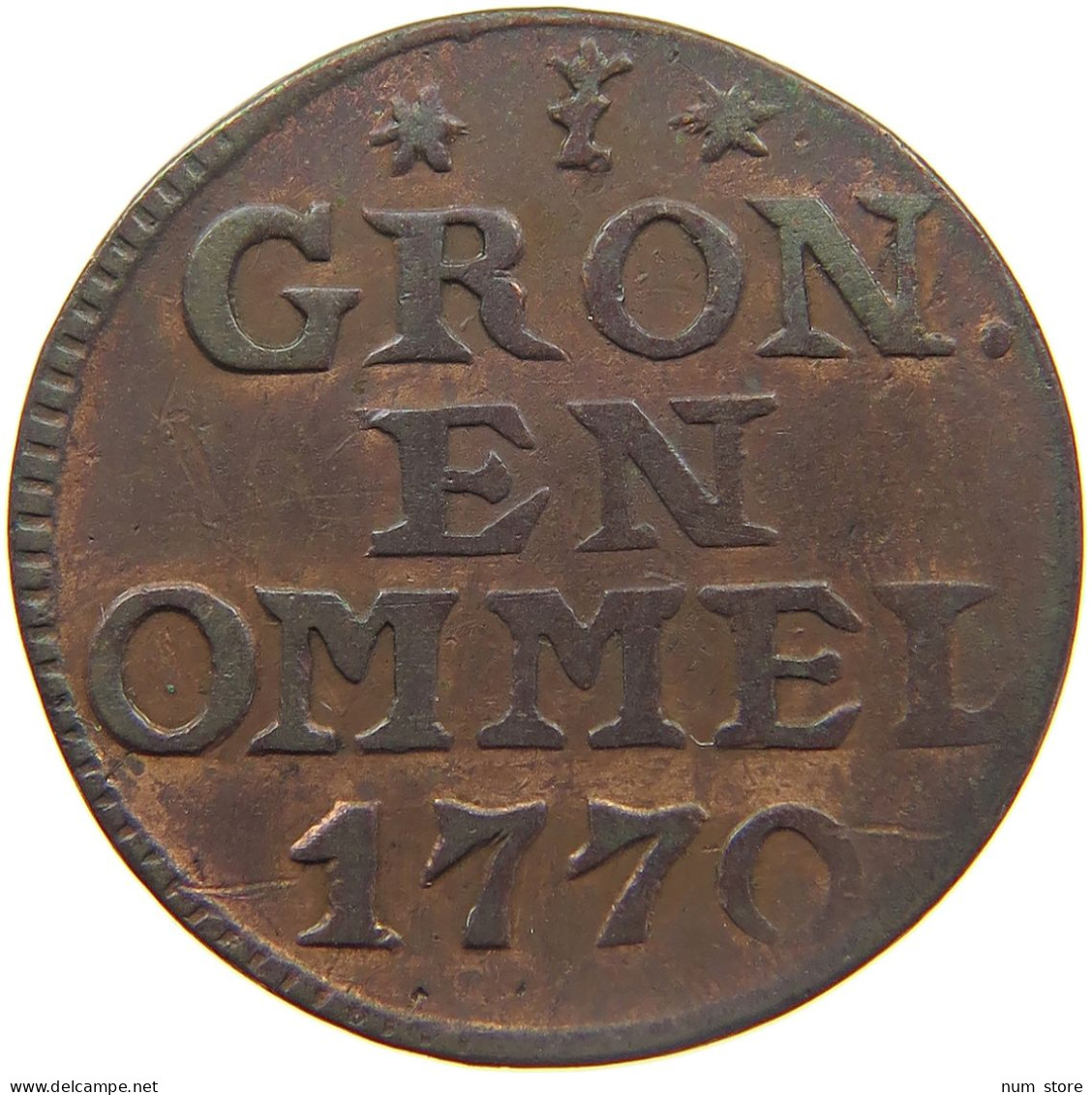 NETHERLANDS GRONINGEN DUIT 1770  #MA 024282 - Monete Provinciali