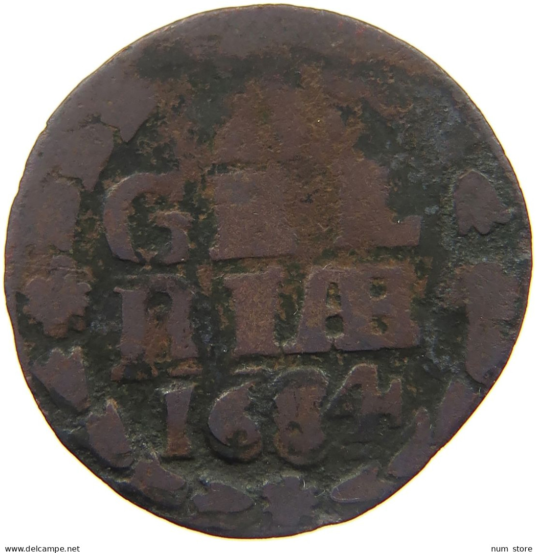 NETHERLANDS GELDERLAND DUIT 1684  #MA 024284 - Provincial Coinage