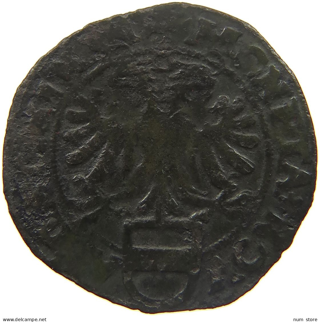 NETHERLANDS GRONINGEN 1/4 STUIVER OF MAGERMANNEKE VAN 1.5 PLAK 1579  #MA 024969 - Provincial Coinage