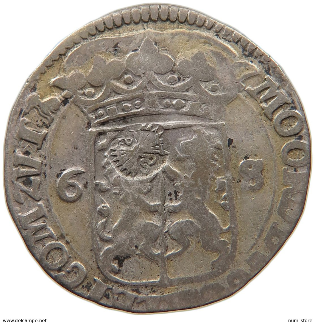 NETHERLANDS GELDERLAND 6 STUIVERS 1681 BUNDLE OF ARROWS #MA 063798 - Monete Provinciali