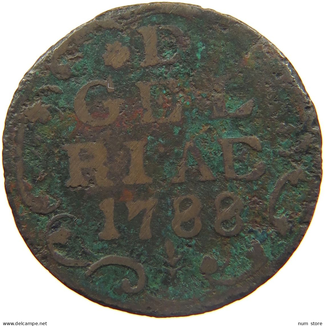 NETHERLANDS GELDERLAND DUIT 1788  #MA 024283 - Monnaies Provinciales