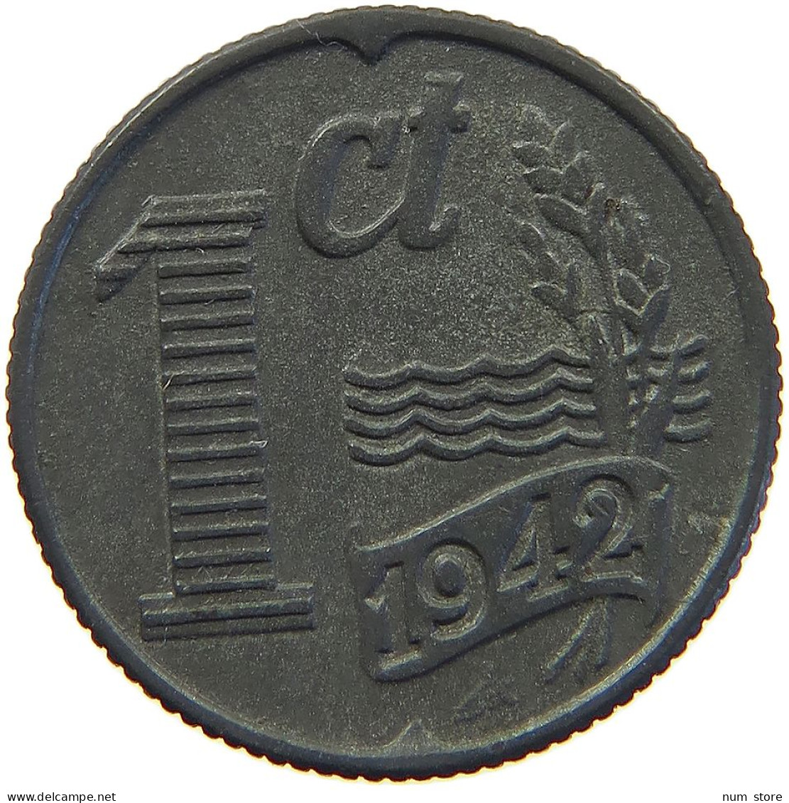 NETHERLANDS CENT 1942 WILHELMINA 1890-1948 #MA 067233 - 1 Cent