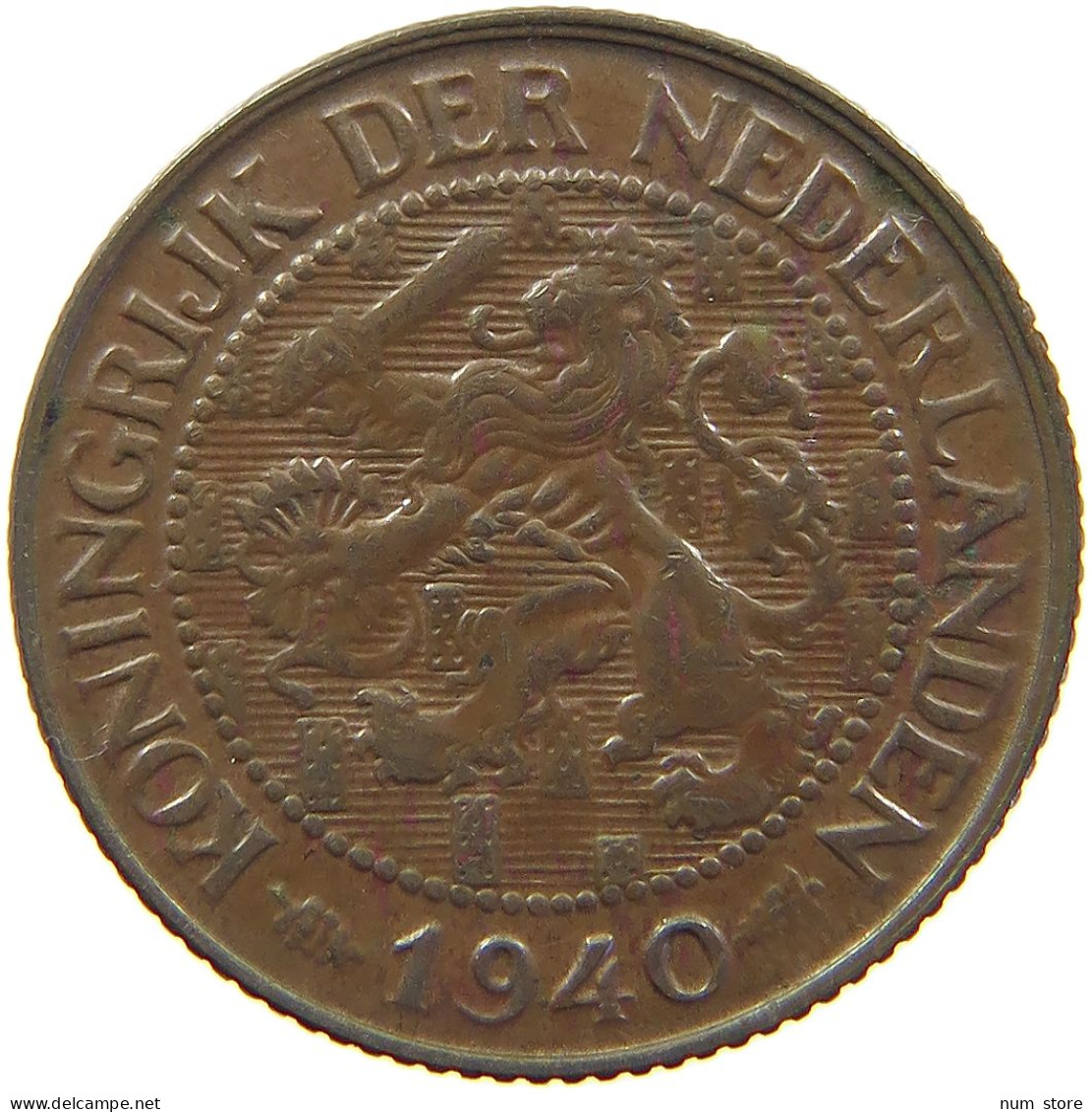 NETHERLANDS CENT 1940 WILHELMINA 1890-1948 #MA 067260 - 1 Centavos