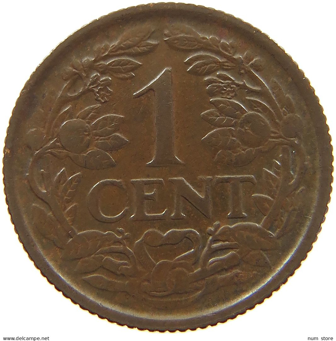 NETHERLANDS CENT 1937 WILHELMINA 1890-1948 #MA 067262 - 1 Cent