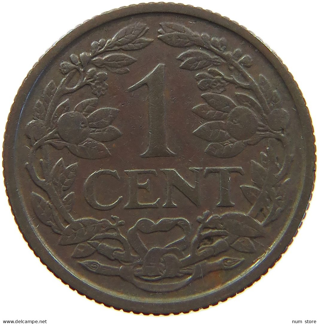 NETHERLANDS CENT 1938 WILHELMINA 1890-1948 #MA 067261 - 1 Centavos