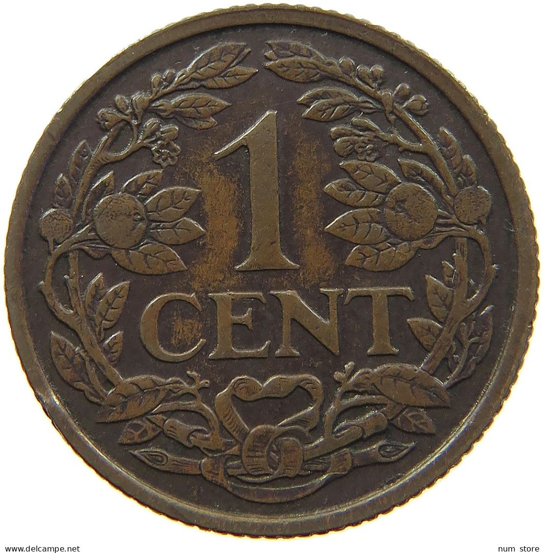 NETHERLANDS CENT 1925 WILHELMINA 1890-1948 #MA 067860 - 1 Centavos