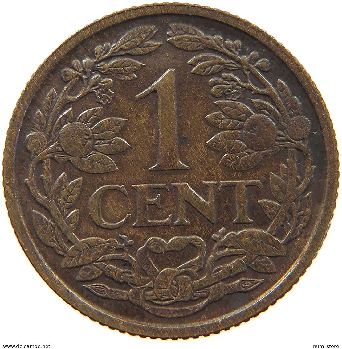 NETHERLANDS CENT 1924 WILHELMINA 1890-1948 #MA 067258 - 1 Cent