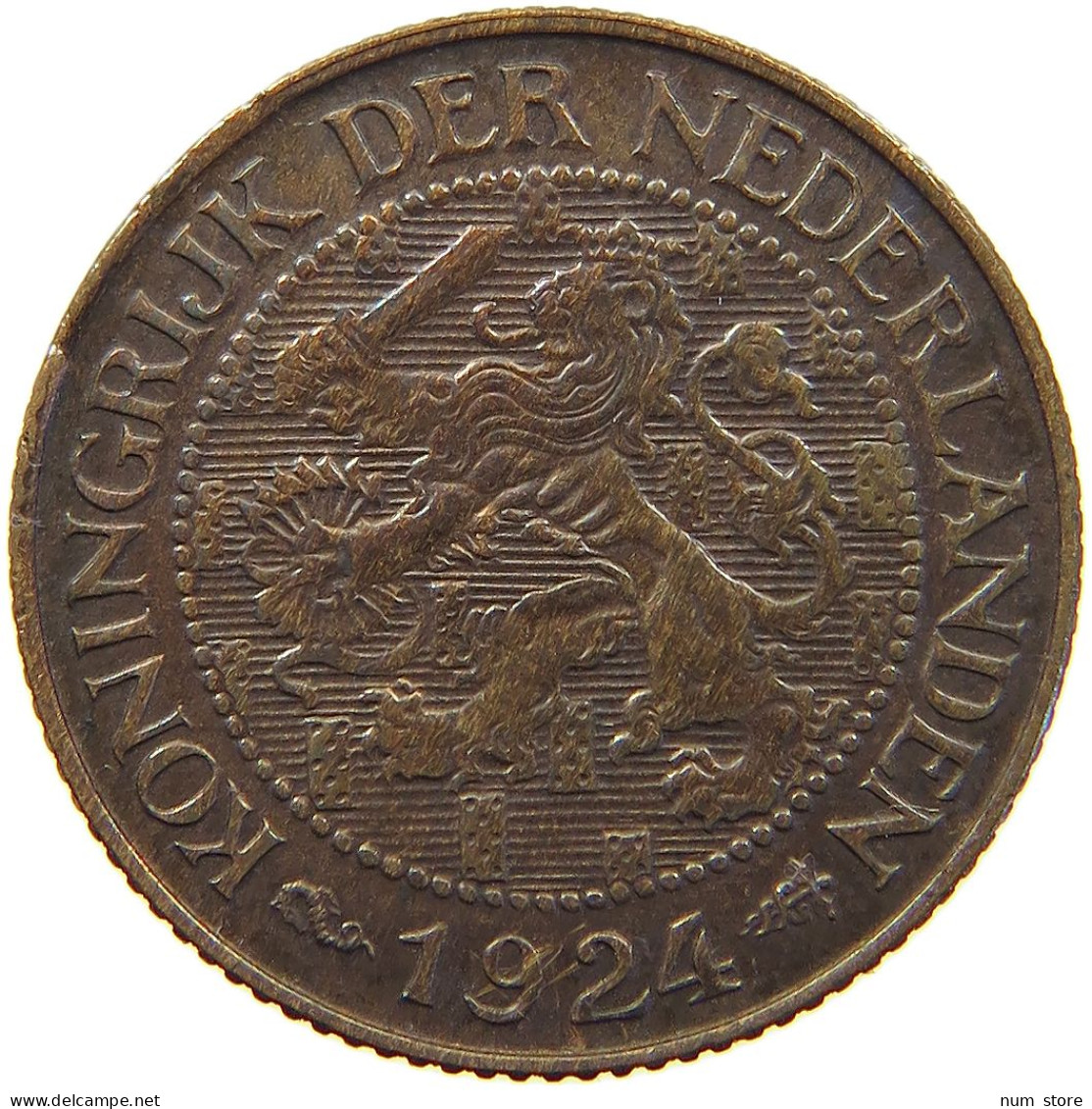 NETHERLANDS CENT 1924 WILHELMINA 1890-1948 #MA 067258 - 1 Cent