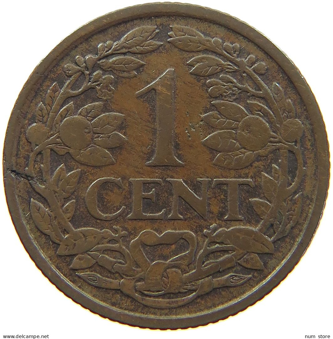 NETHERLANDS CENT 1916 WILHELMINA 1890-1948 #MA 067256 - 1 Cent