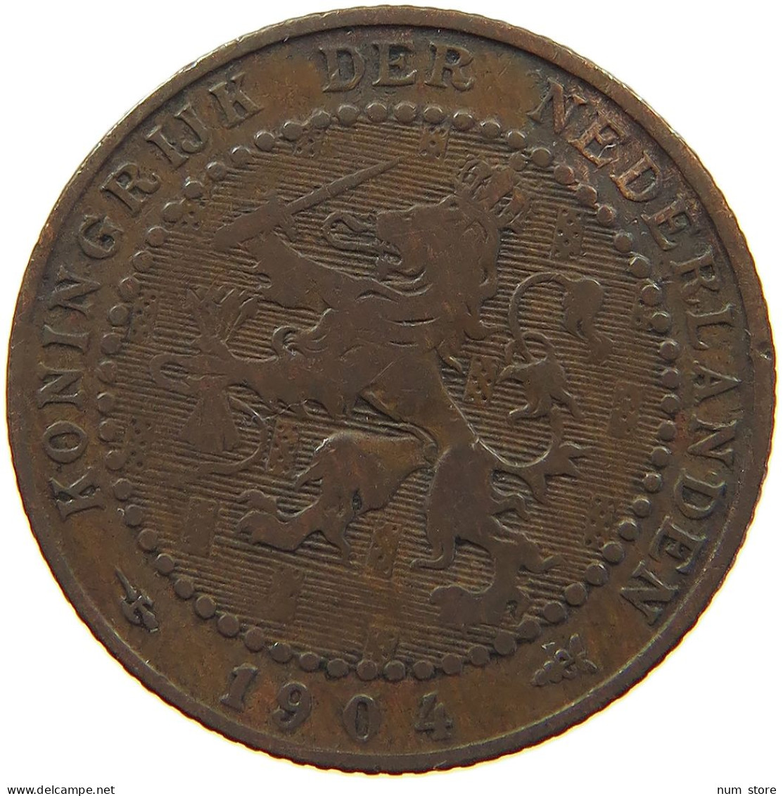 NETHERLANDS CENT 1904 WILHELMINA 1890-1948 #MA 067271 - 1 Centavos