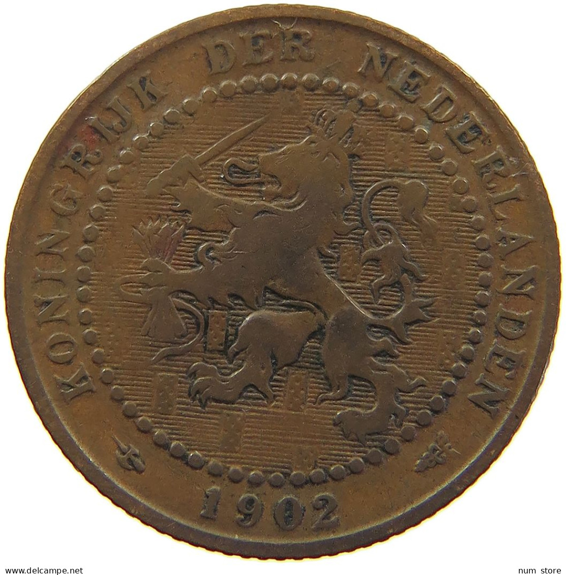 NETHERLANDS CENT 1902 WILHELMINA 1890-1948 #MA 067278 - 1 Cent