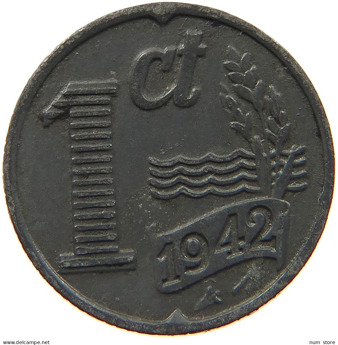 NETHERLANDS CENT 1942 WILHELMINA 1890-1948 #MA 067994 - 1 Centavos