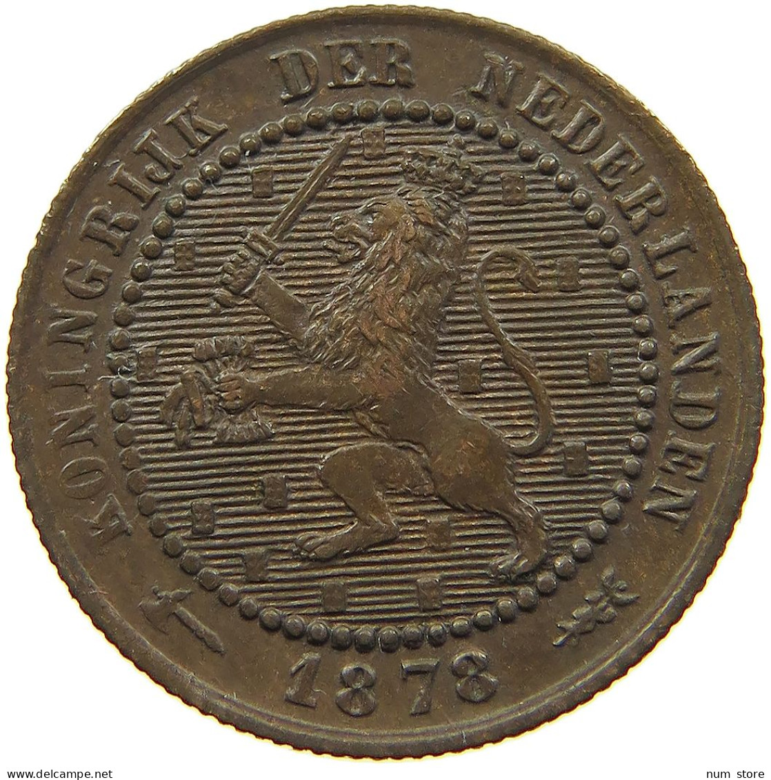 NETHERLANDS CENT 1878 WILLEM III. 1849-1890 #MA 100827 - 1849-1890 : Willem III