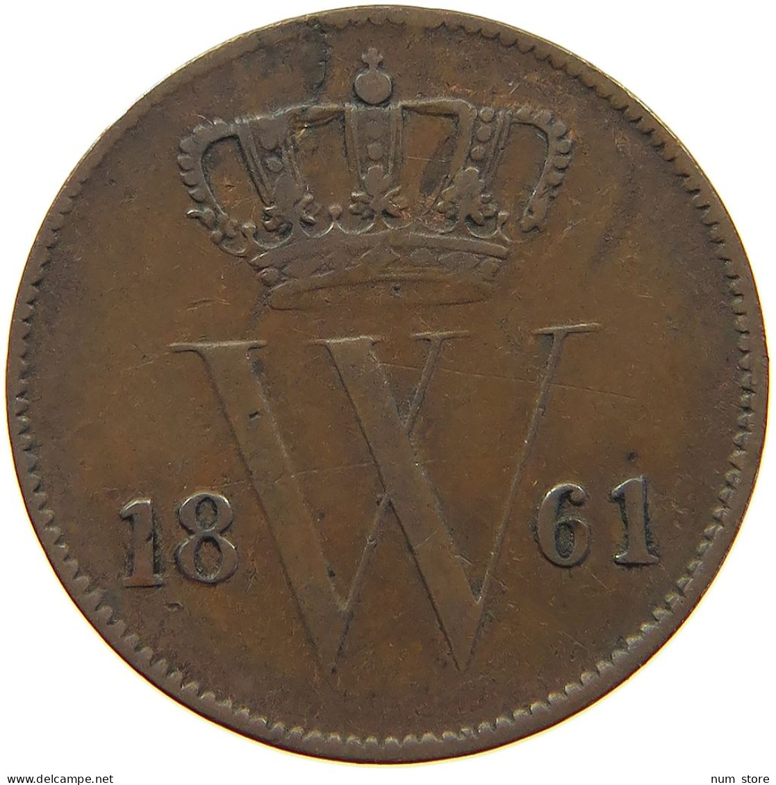 NETHERLANDS CENT 1861 WILLEM III. 1849-1890 #MA 067248 - 1849-1890 : Willem III