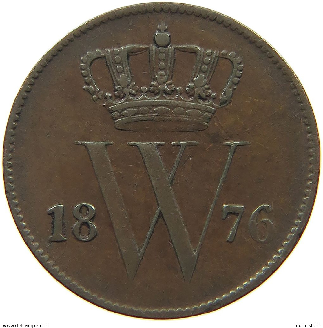 NETHERLANDS CENT 1876 WILLEM III 1849-1890 #MA 021784 - 1849-1890: Willem III.