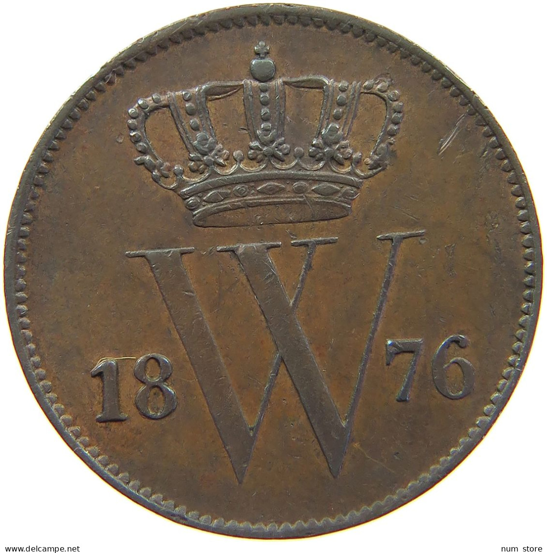 NETHERLANDS CENT 1876 WILLEM III., 1849 - 1890. #MA 065103 - 1849-1890: Willem III.