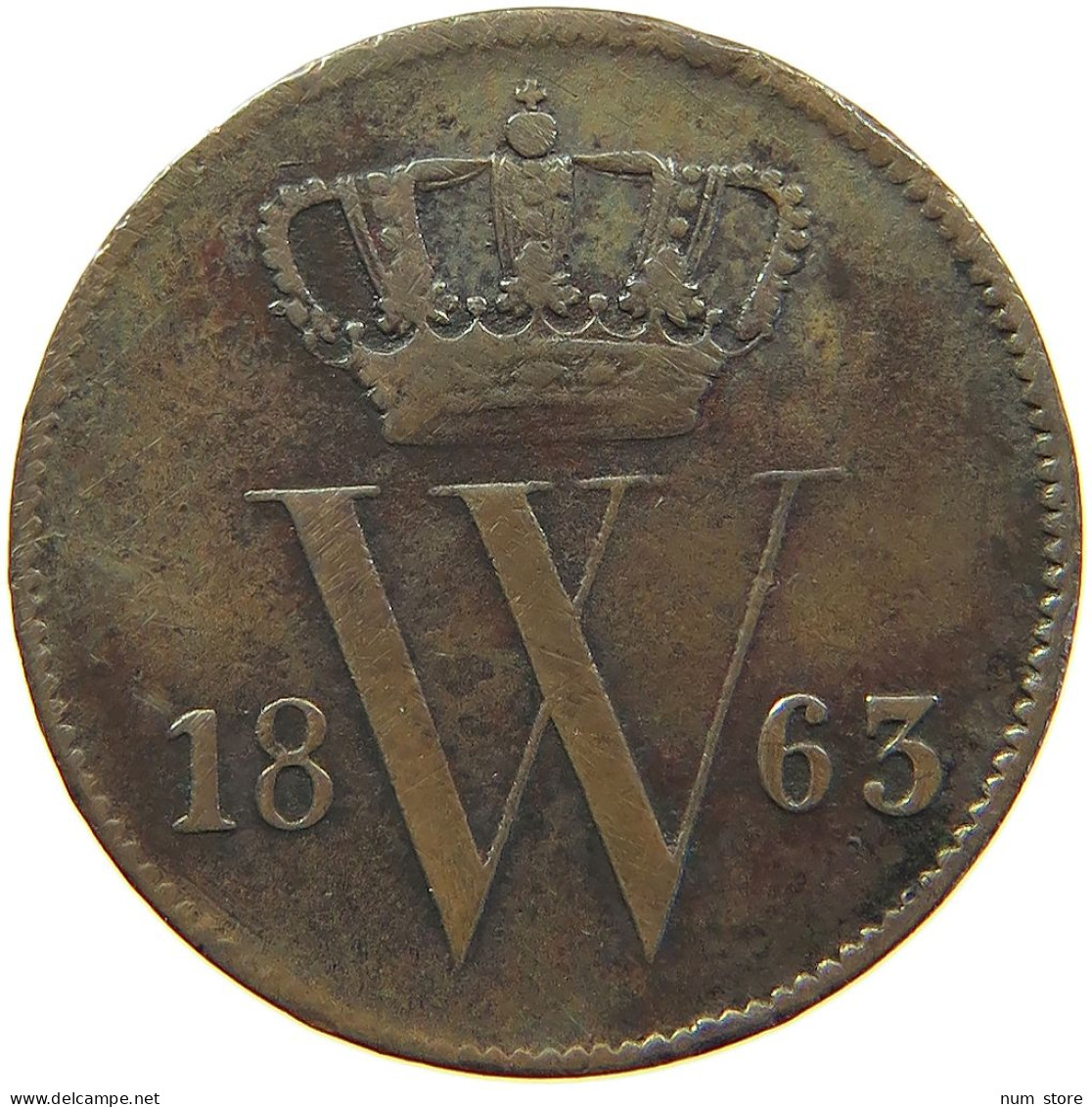 NETHERLANDS CENT 1863 WILLEM III. 1849-1890 #MA 067247 - 1849-1890: Willem III.