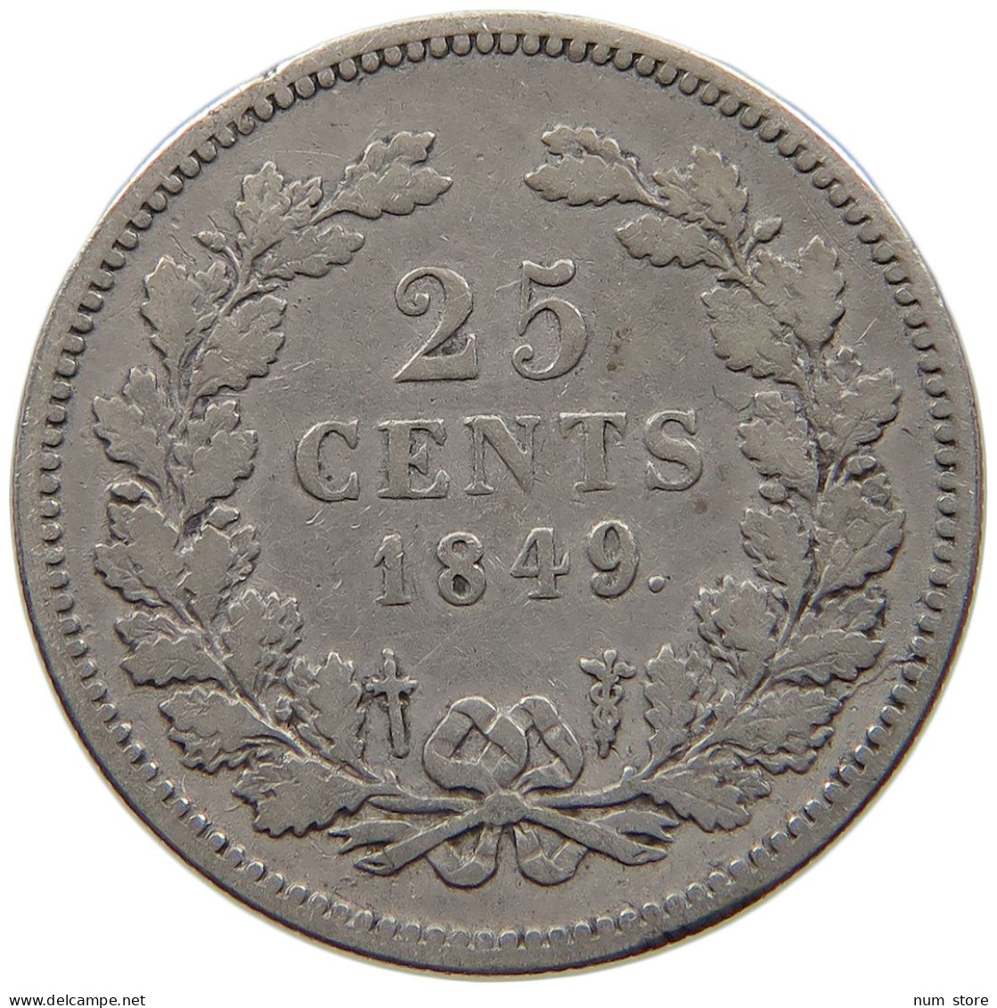 NETHERLANDS 25 CENTS 1849  #MA 021129 - 1840-1849: Willem II