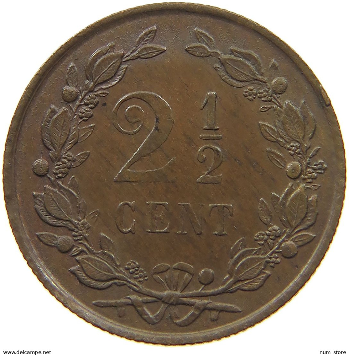 NETHERLANDS 2 1/2 CENTS 1880  #MA 022478 - 1849-1890 : Willem III