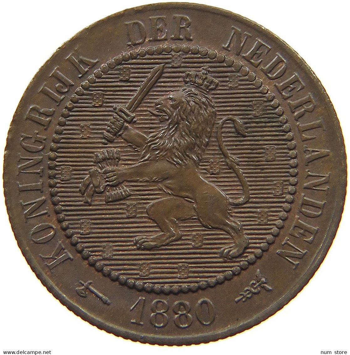 NETHERLANDS 2 1/2 CENTS 1880  #MA 022478 - 1849-1890 : Willem III