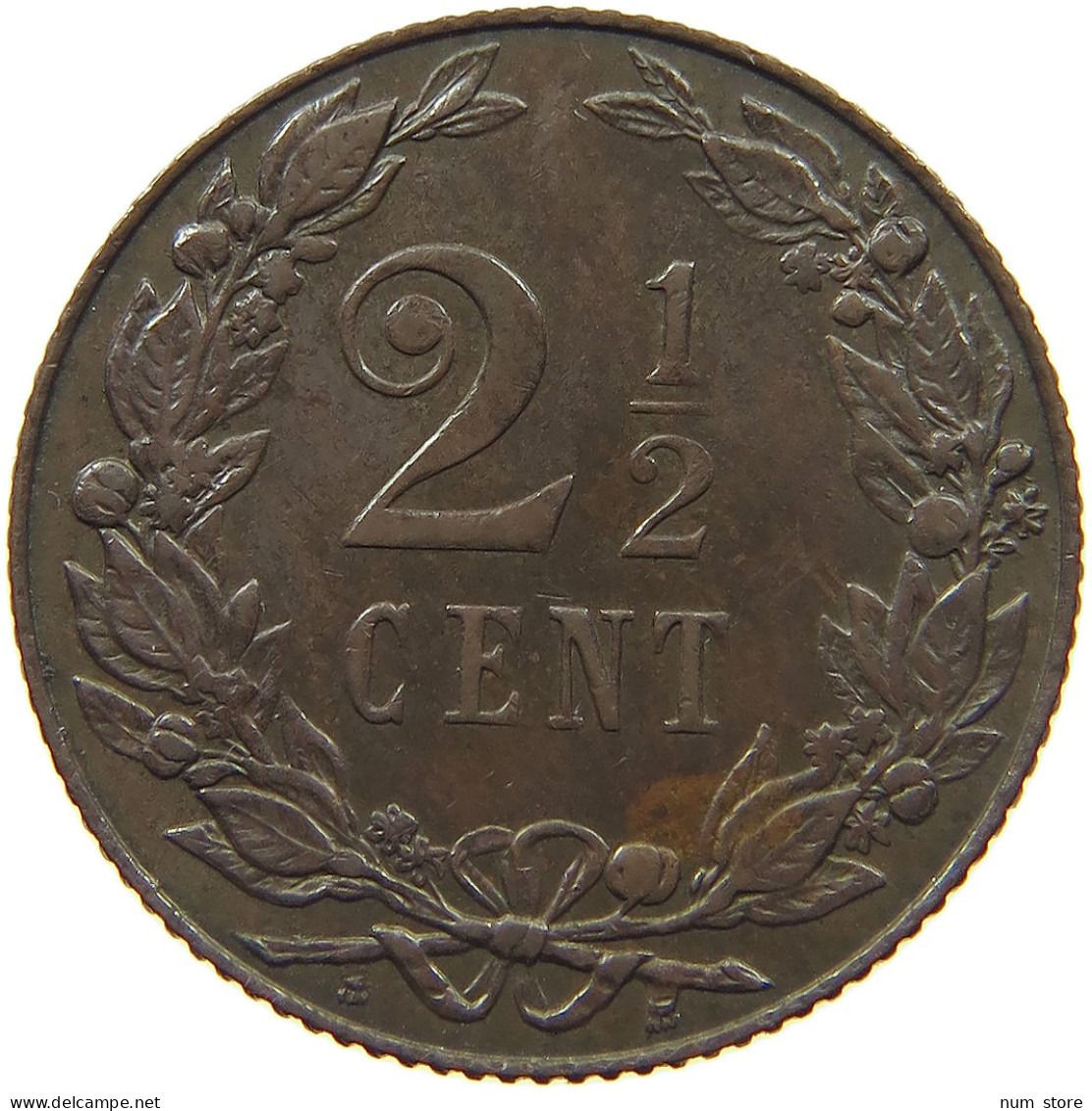 NETHERLANDS 2 1/2 CENTS 1906  #MA 022476 - 2.5 Centavos