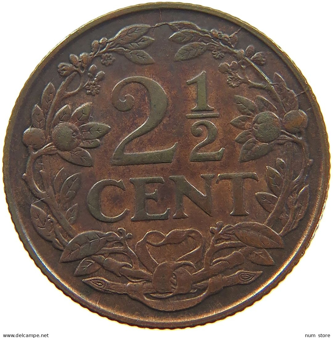 NETHERLANDS 2 1/2 CENT 1929 WILHELMINA 1890-1948 #MA 067793 - 2.5 Centavos