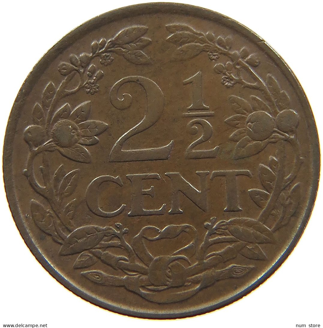 NETHERLANDS 2 1/2 CENT 1941 WILHELMINA 1890-1948 #MA 067239 - 2.5 Cent