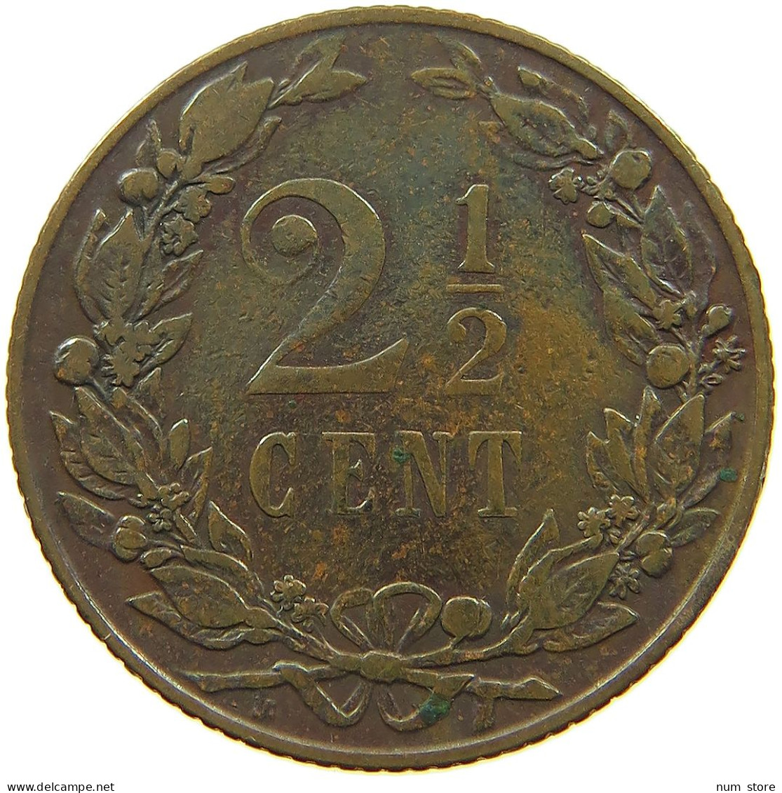 NETHERLANDS 2 1/2 CENTS 1903 WILHELMINA 1890-1948 #MA 101020 - 2.5 Centavos