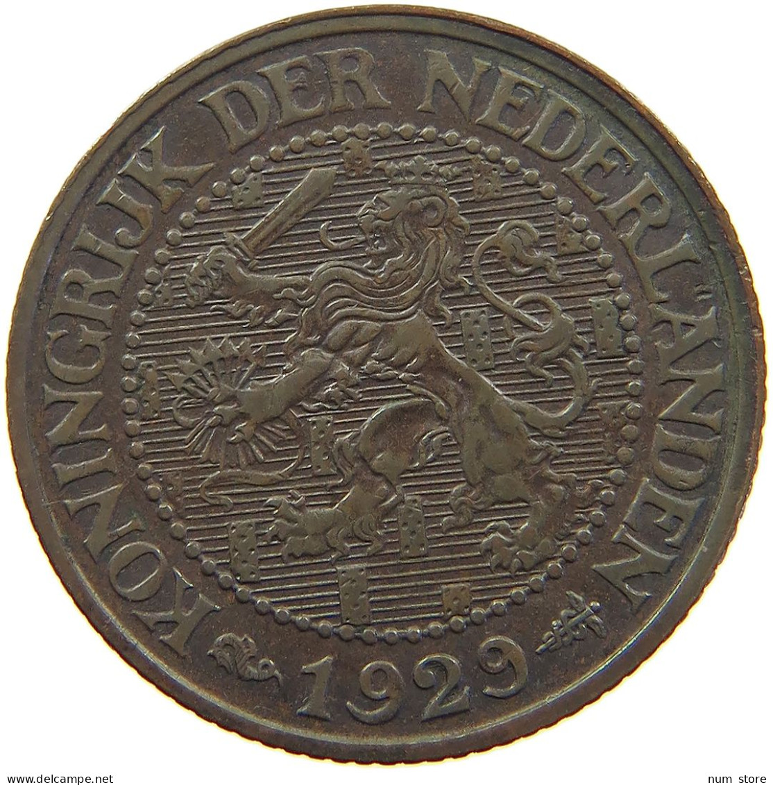 NETHERLANDS 2 1/2 CENT 1929 WILHELMINA 1890-1948 #MA 067243 - 2.5 Centavos