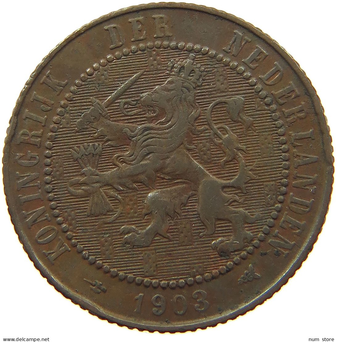 NETHERLANDS 2 1/2 CENT 1903 WILHELMINA 1890-1948 #MA 067794 - 2.5 Cent