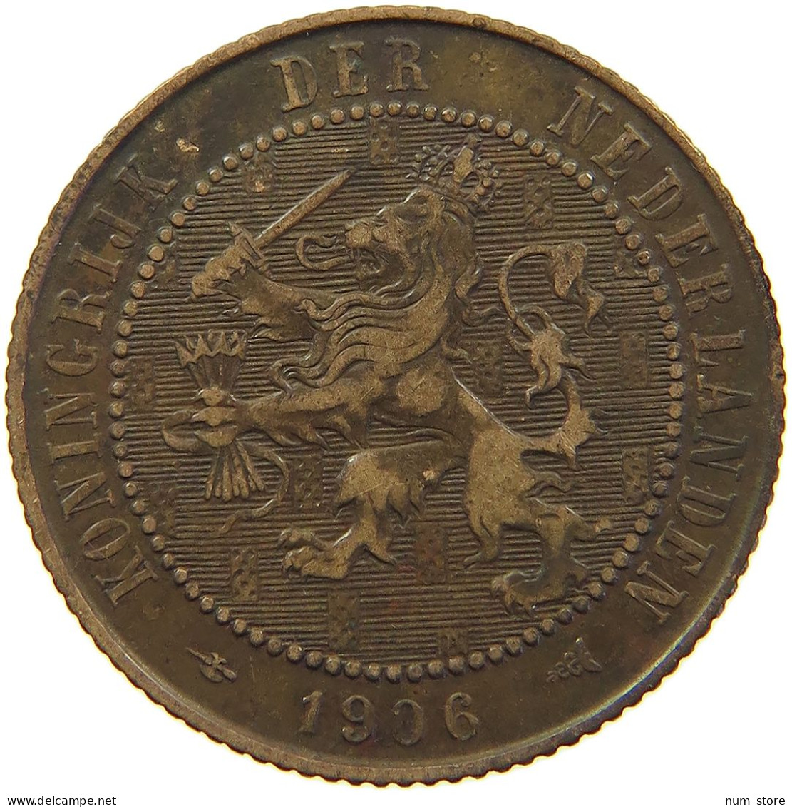 NETHERLANDS 2 1/2 CENT 1906 WILHELMINA 1890-1948 #MA 067240 - 2.5 Cent