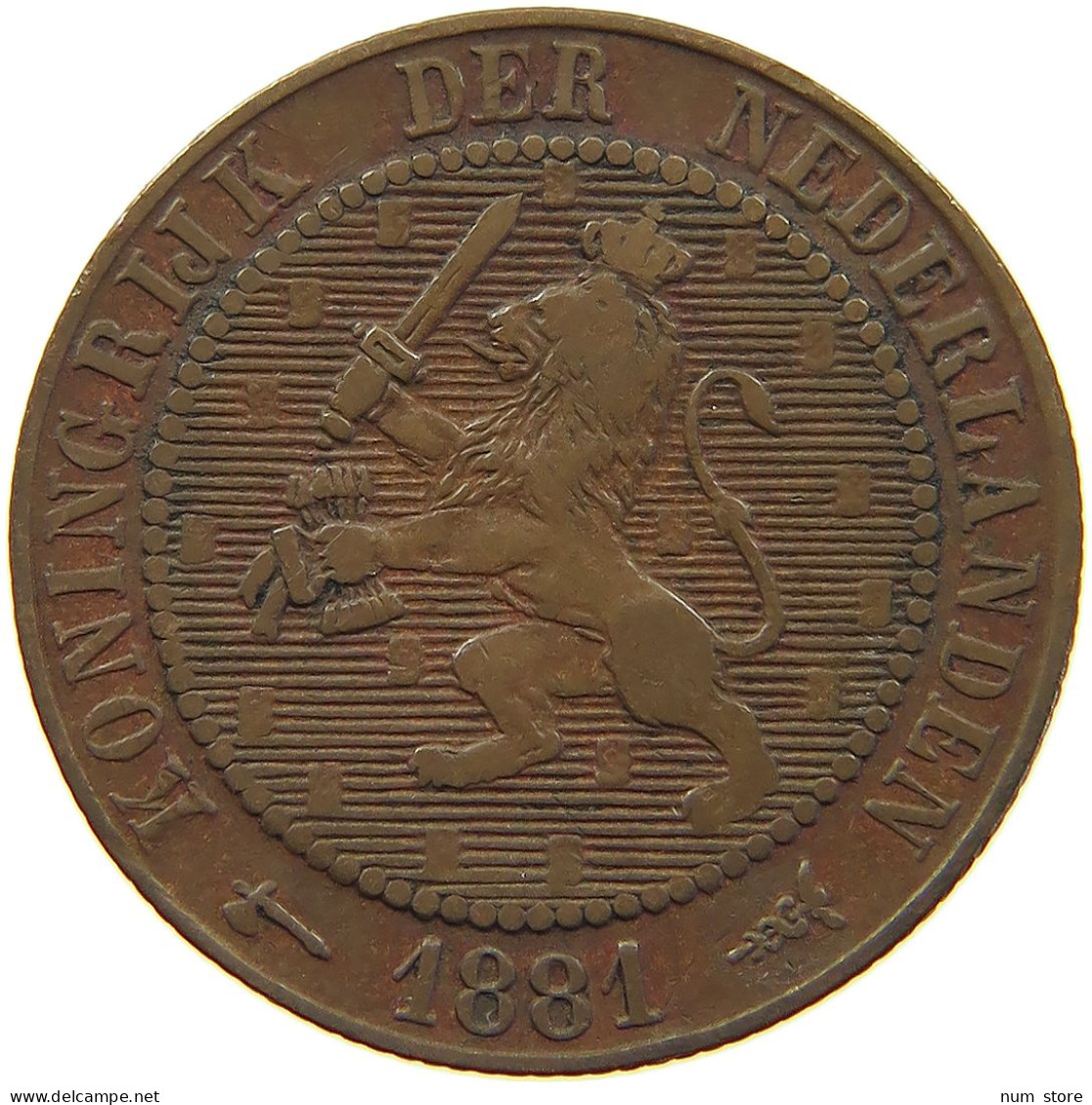 NETHERLANDS 2 1/2 CENT 1881 WILLEM III. 1849-1890 #MA 067241 - 1849-1890 : Willem III