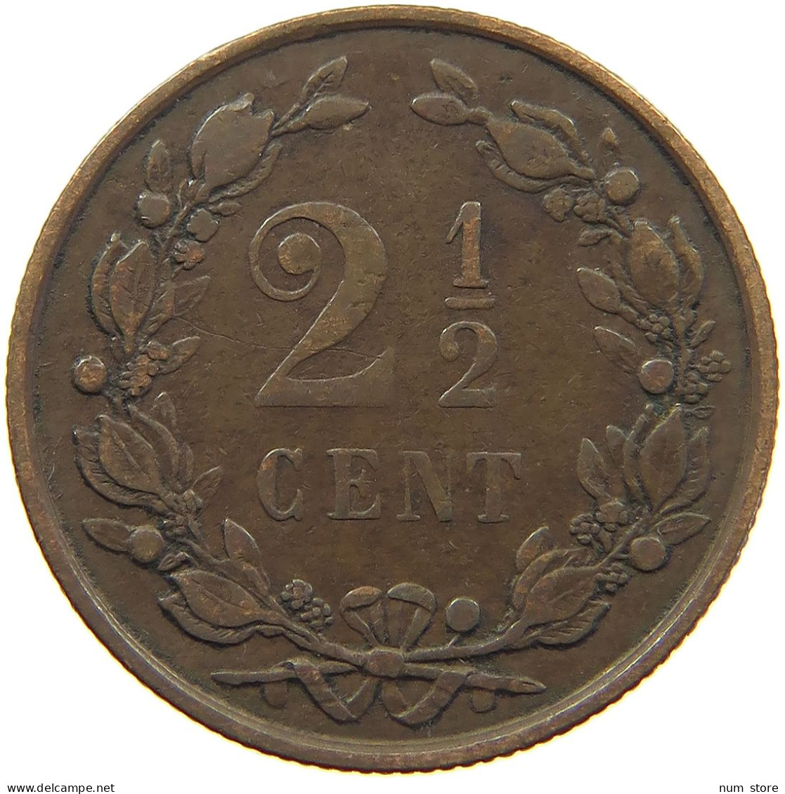 NETHERLANDS 2 1/2 CENT 1884 WILLEM III. 1849-1890 #MA 067235 - 1849-1890 : Willem III