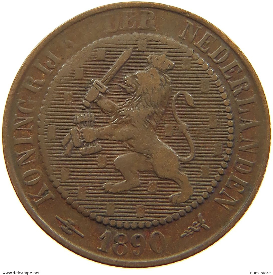 NETHERLANDS 2 1/2 CENT 1890 WILHELMINA 1890-1948 #MA 067245 - 2.5 Cent