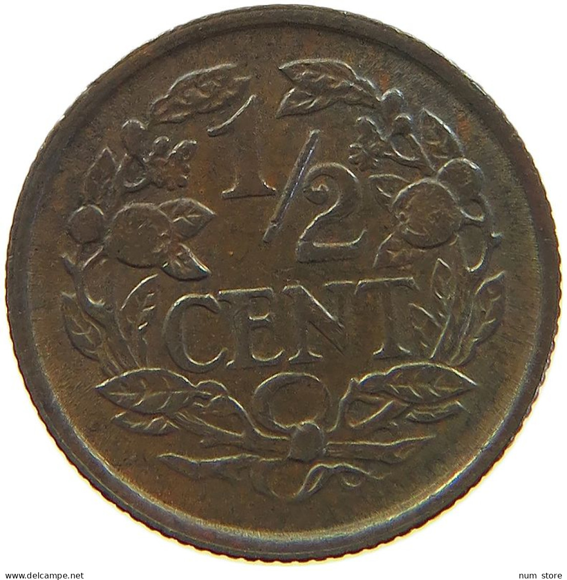 NETHERLANDS 1/2 CENT 1898 WILHELMINA 1890-1948 #MA 067282 - 0.5 Centavos