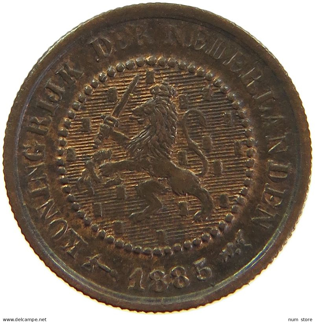 NETHERLANDS 1/2 CENT 1885 WILLEM III. 1849-1890 #MA 100656 - 1849-1890: Willem III.