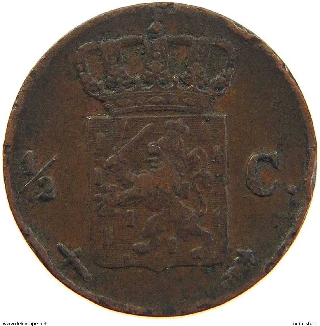 NETHERLANDS 1/2 CENT 1872 WILLEM III. 1849-1890. #MA 100680 - 1849-1890 : Willem III