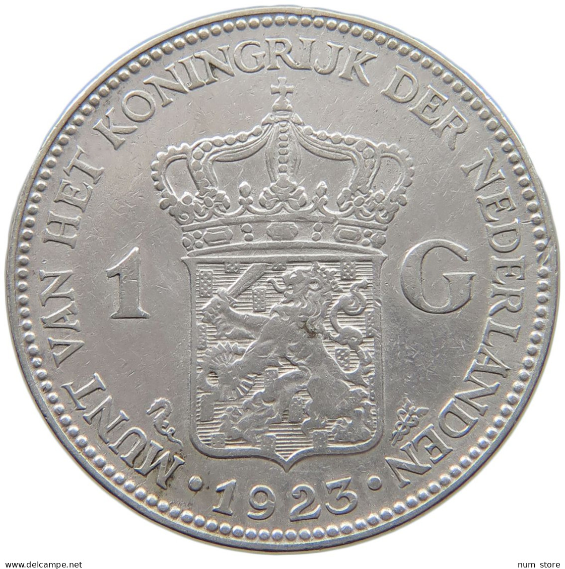 NETHERLANDS 1 GULDEN 1923 WILHELM III. 1849-1890. #MA 020924 - 1849-1890 : Willem III