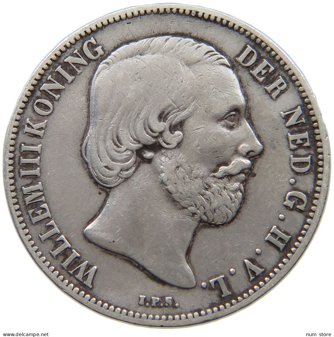 NETHERLANDS 1 GULDEN 1864 WILHELM III. 1849-1890. #MA 020923 - 1849-1890 : Willem III