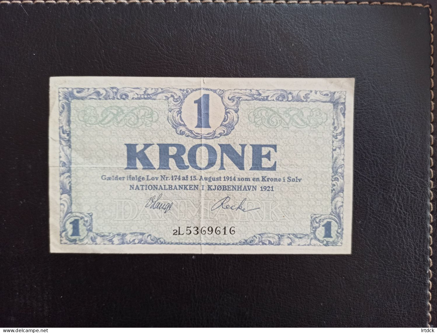 Billet Danemark 1 Krone 1921 - Dinamarca