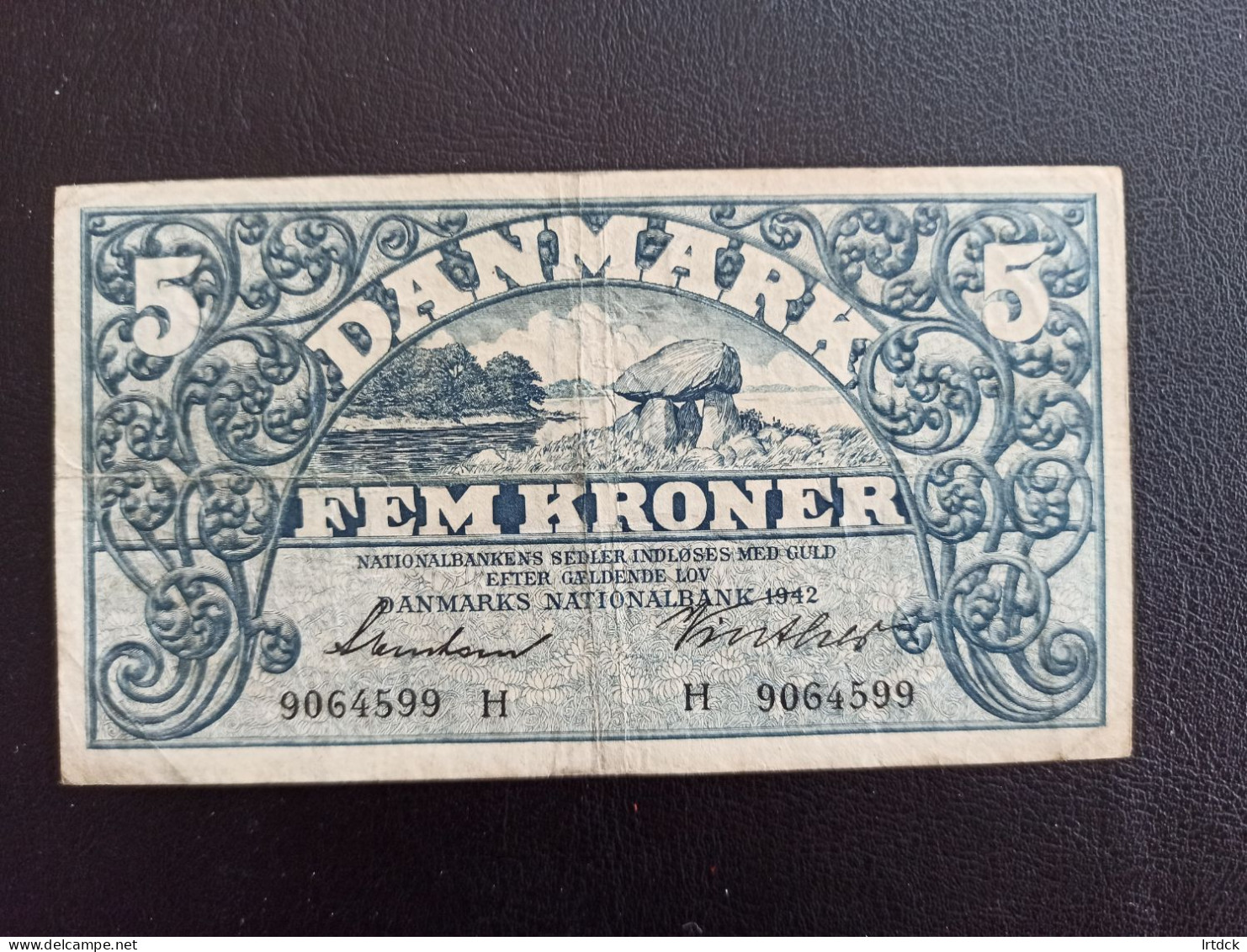 Billet Danemark 5 Kroner 1942 - Denemarken