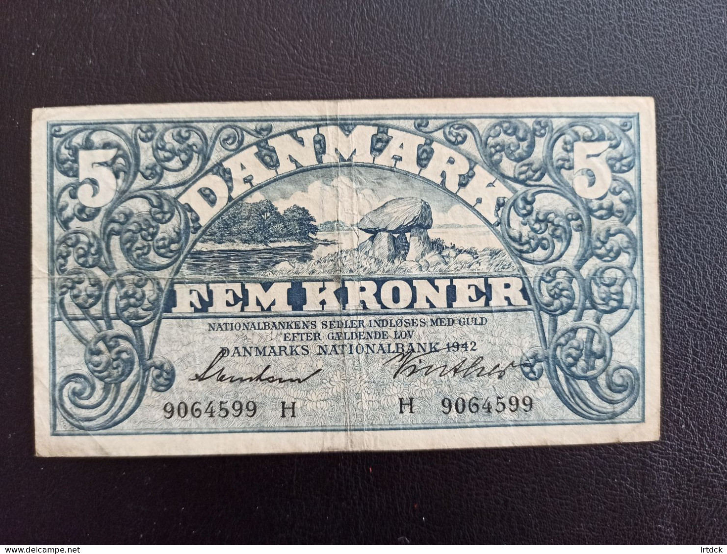 Billet Danemark 5 Kroner 1942 - Dinamarca