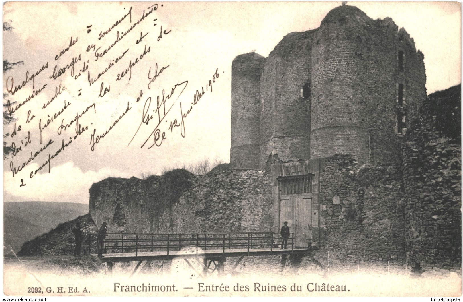 CPA Carte Postale Belgique Franchimont Entrée Des Ruines Du Château 1906  VM73919 - Philippeville