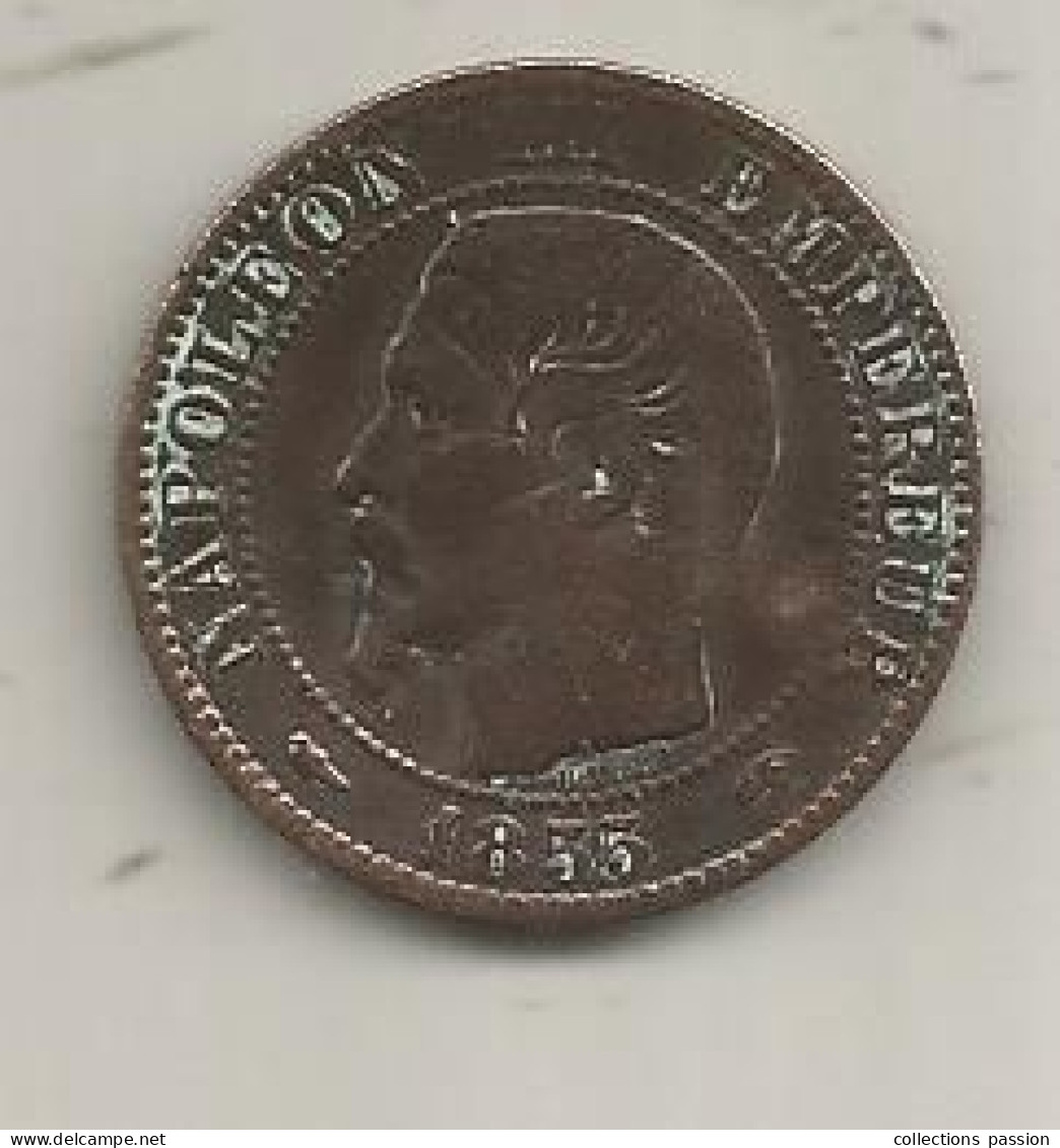 Monnaie, Napoleon III Empereur, 1855 A, Cinq, 5 Centimes, 2 Scans - 5 Centimes