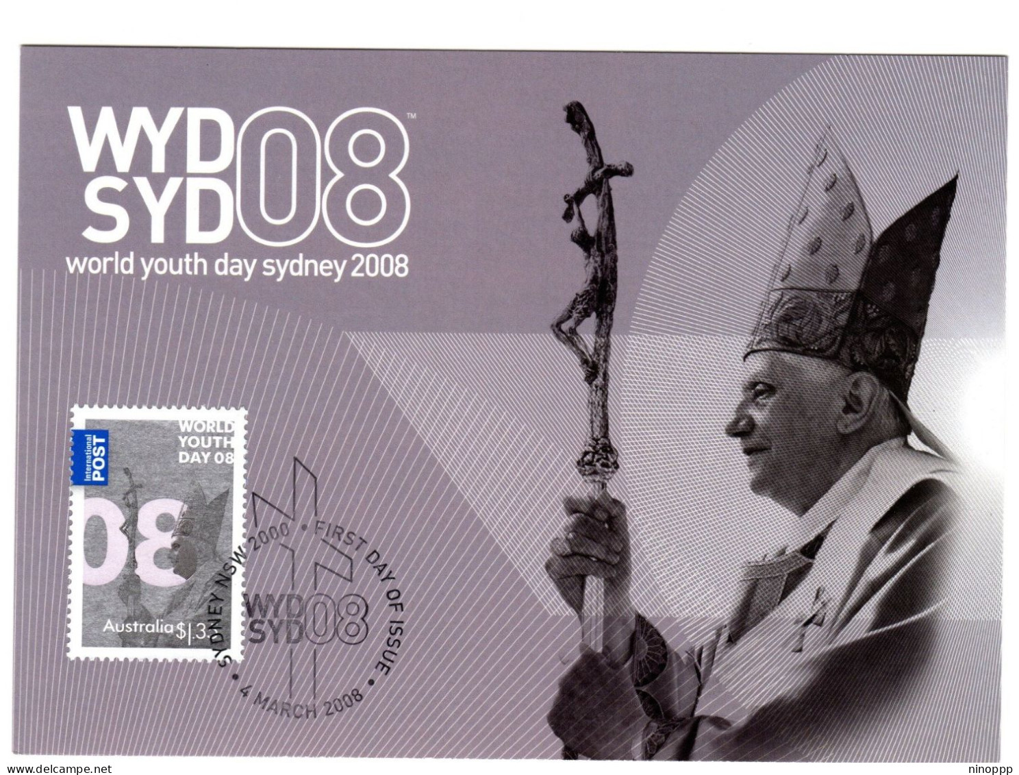 Australia 2008  World Youth Day.Pope Benedict,maximum Card - Mint Stamps