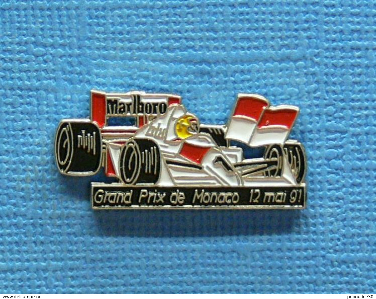 1 PIN'S /  ** GRAND PRIX DE MONACO - 12 MAI 91 " AYRTON SENNA " McLAREN HONDA ** - F1