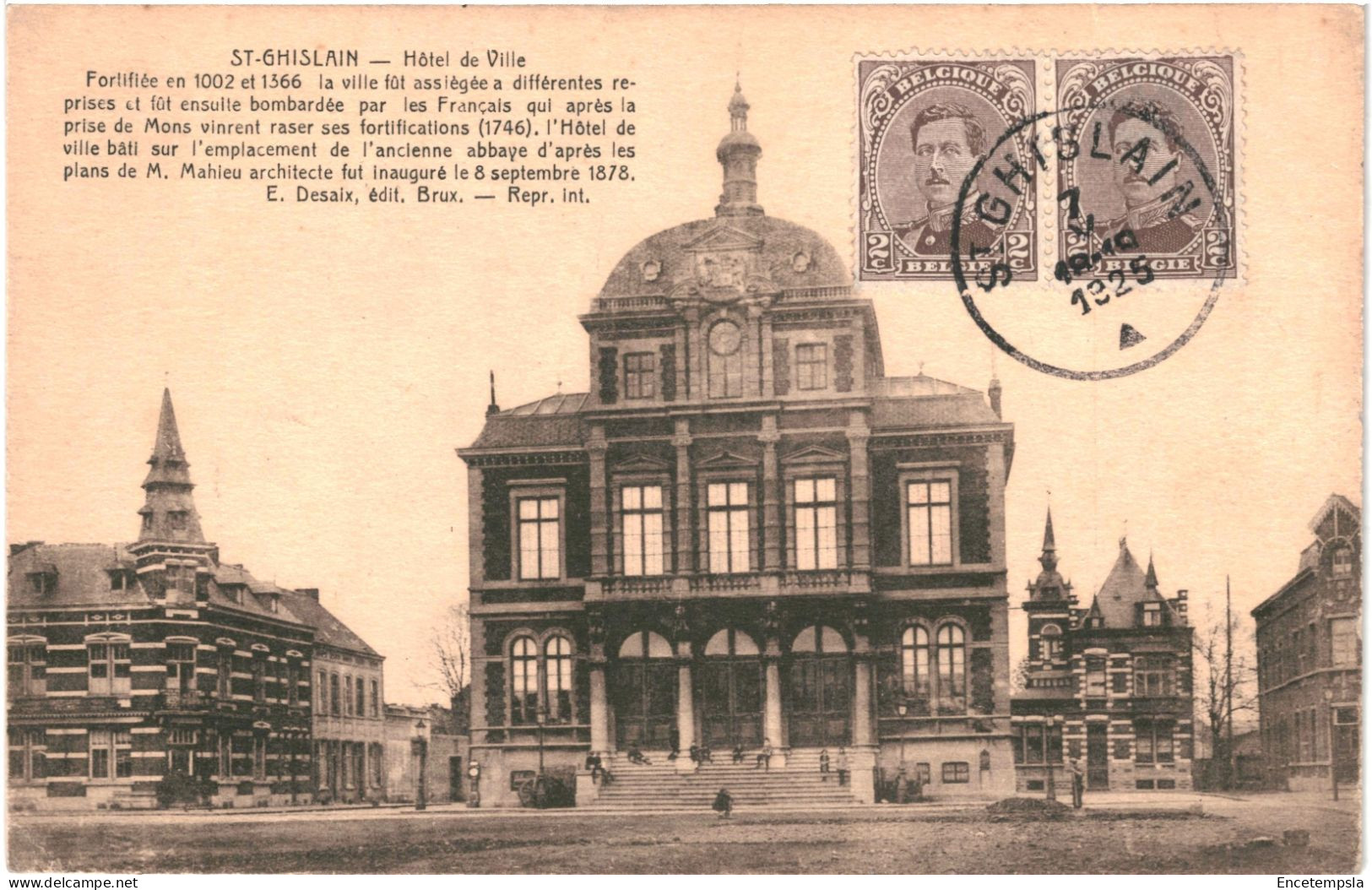 CPA Carte Postale Belgique Saint-Ghislain  Hôtel De Ville 1925 VM73922 - Saint-Ghislain