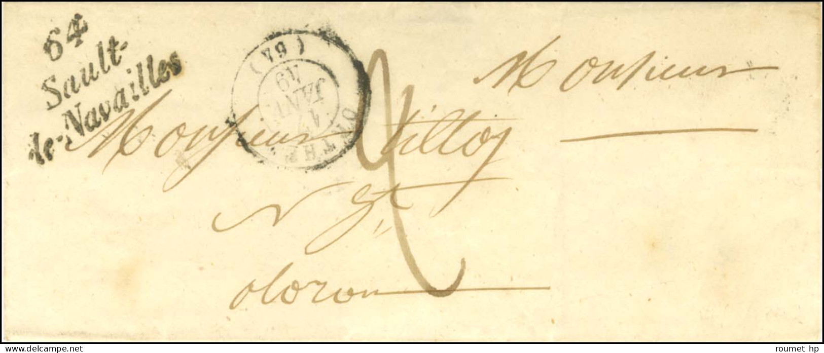 Cursive 64 / Sault / De-Navailles Càd T 15 ORTHEZ (64) 17 JANV. 49 Taxe 2 Sur Lettre Pour Oloron. - SUP. - R. - 1849-1850 Ceres