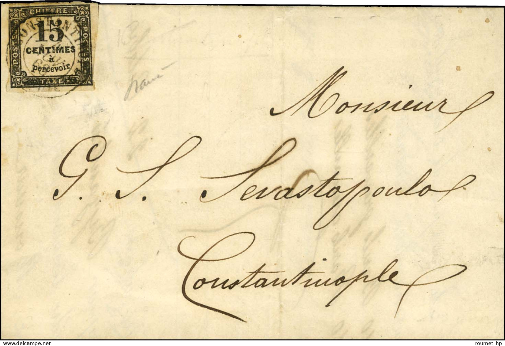 Càd CONSTANTINOPLE / TURQUIE / Timbre-taxe N° 3 Sur Lettre Avec Texte Daté De Constantinople Le 2 Novembre 1868 Adressée - 1859-1959 Lettres & Documents