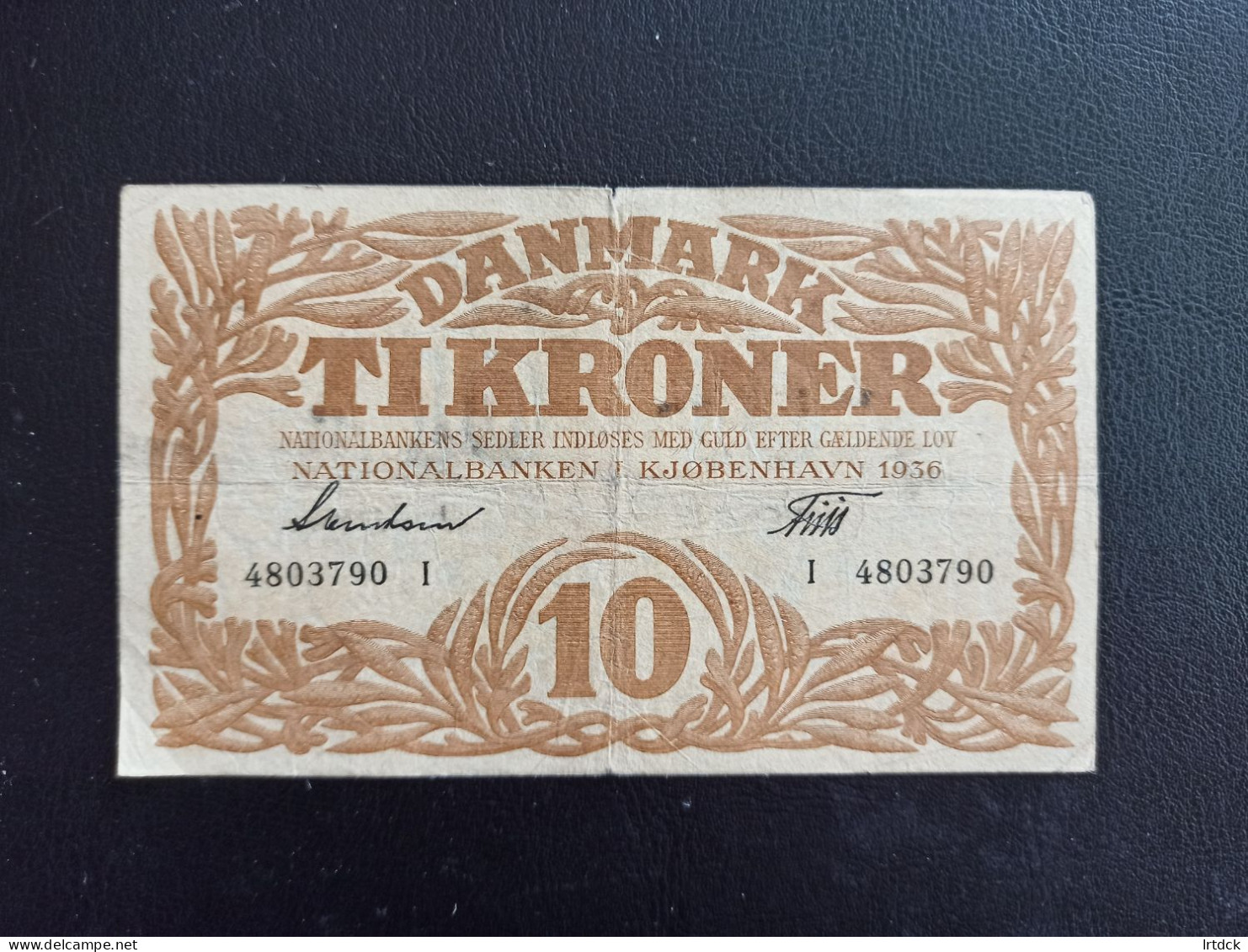 Billet Danemark 10 Kroner 1936 - Dinamarca